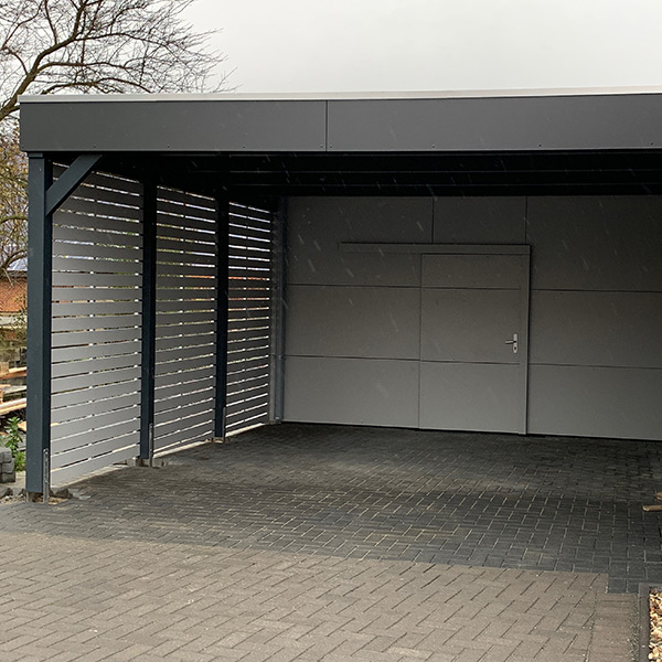 Carport Ausstattung: HPL-Blende