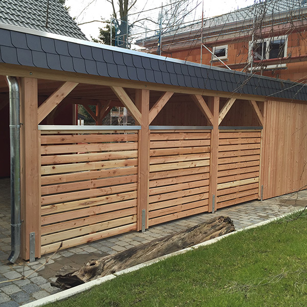 Carport Ausstattung: Schindelblende