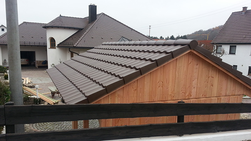 Carport Dacheindeckung mit Dachpfannen