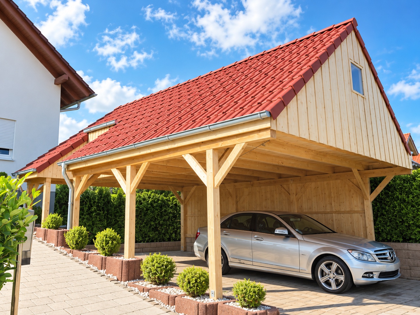 carport-mit-satteldach-und-eindeckung-web Carport mit Satteldach und Eindeckung