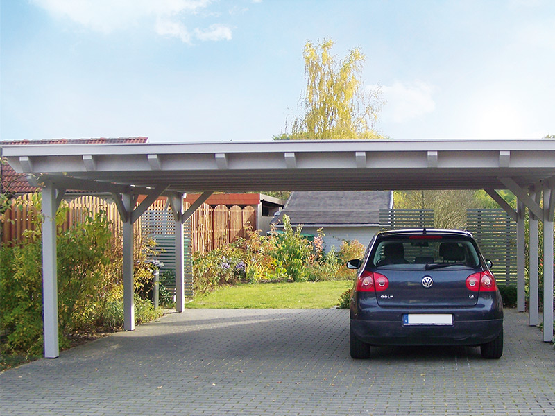 Flachdach Doppelcarport aus Holz