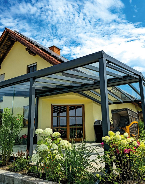 Satteldach Carport bzw. Terassenüberdachung aus Aluminium