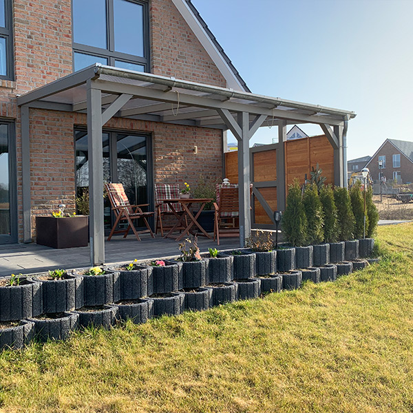 Terrassenüberdachung mit Tür