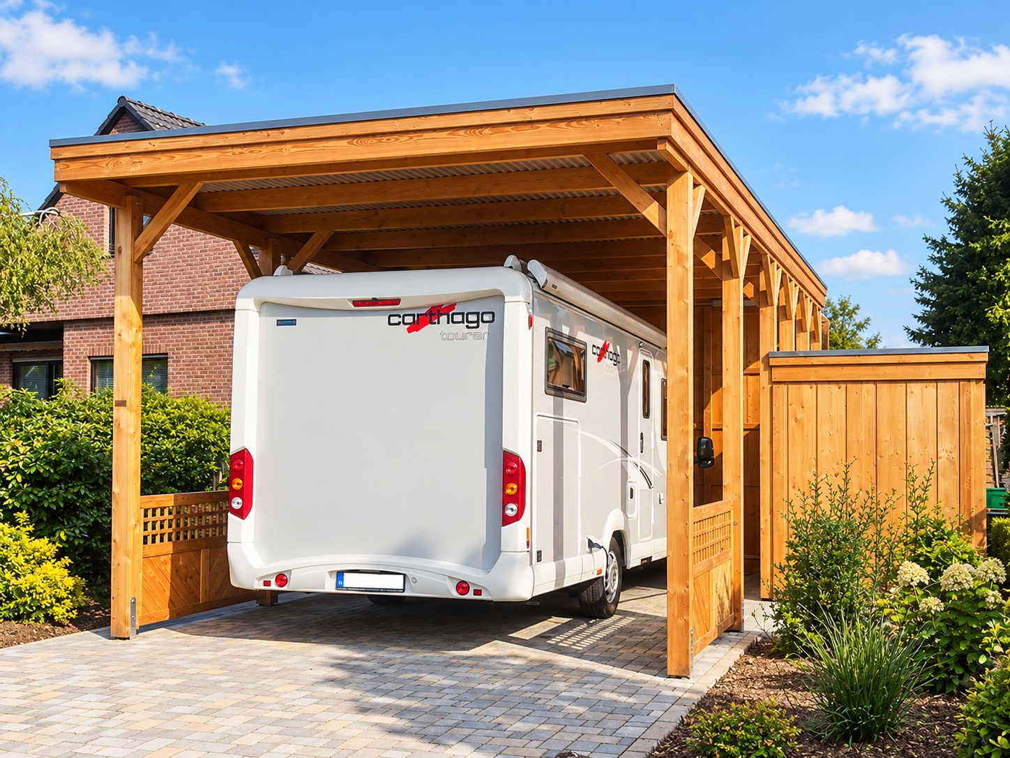 wohnmobilcarport-flachdach-holz-web Wohnmobilcarport aus Holz mit Flachdach